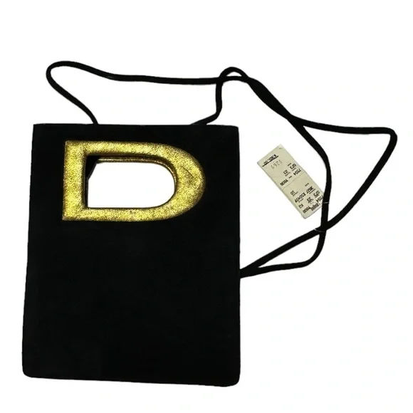 Donna Karan New York Vintage (1991) Black Suede Bag NWT - Picture 2 of 10